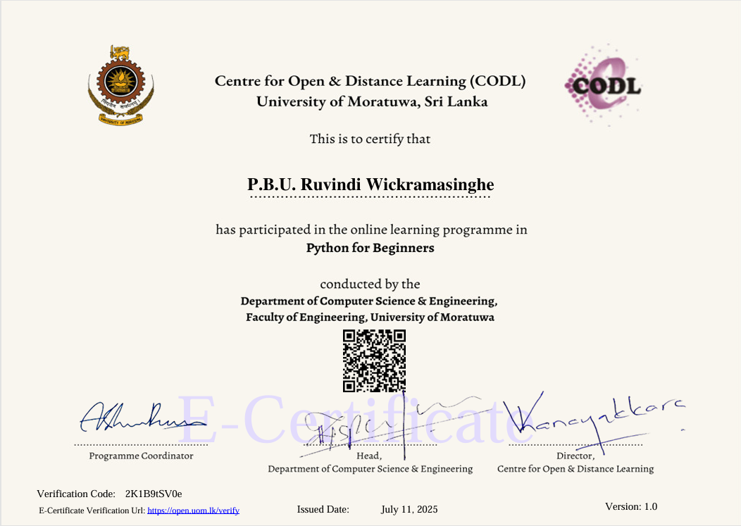 Computer Science Certificate